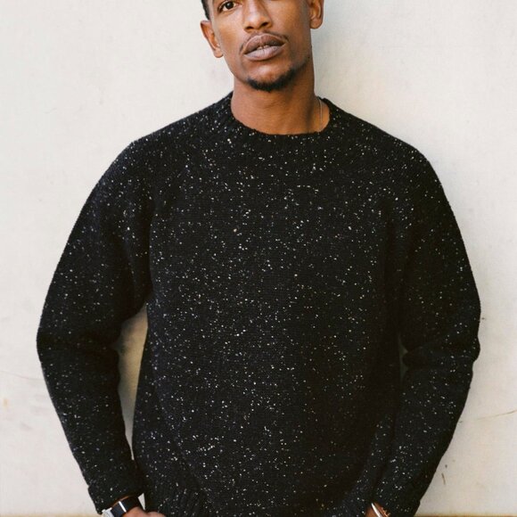 NEW Imogene + Willie Galway Wool Sweater in Black Nep - Picture 8 of 9